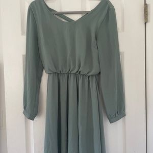 Sage Green Francesca's Long Sleeve Dress - Size S
